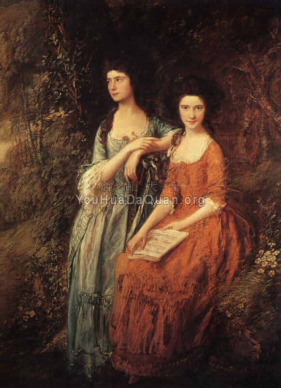 The Linley Sisters (Mrs. Sheridan and Mrs. Tickell) - 托马斯·庚斯博罗